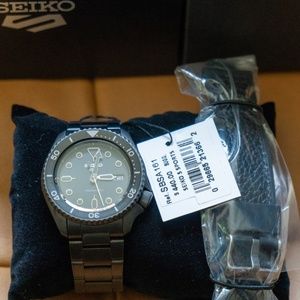 Seiko 5 Sports Yuto Horigome Matte Black Dive Watch SBSA161 Stainless Steel PVD